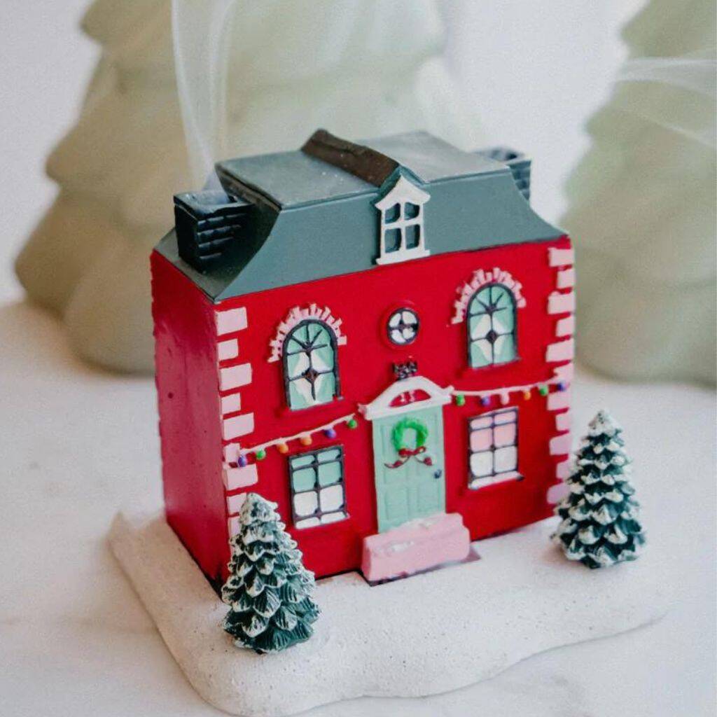 Quemador de Incienso - Casita de Navidad Roja