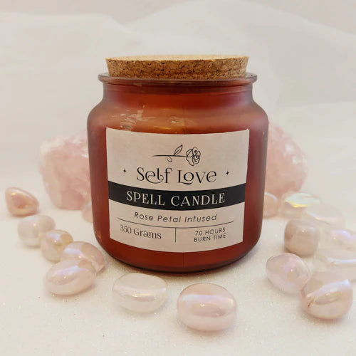 Vela para Amor Propio con Pétalos de Rosa