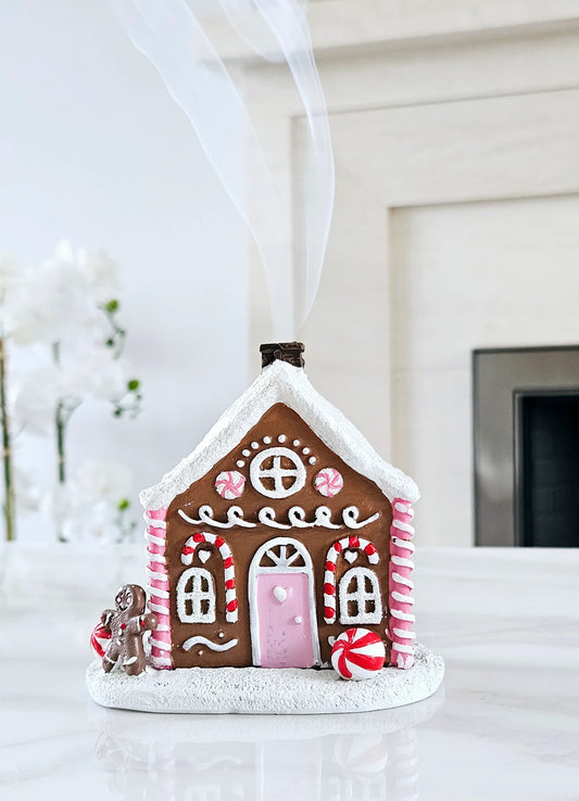 Quemador de Incienso - Casita de Navidad Pink Gingerbread