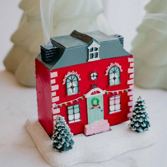 Quemador de Incienso - Casita de Navidad Roja