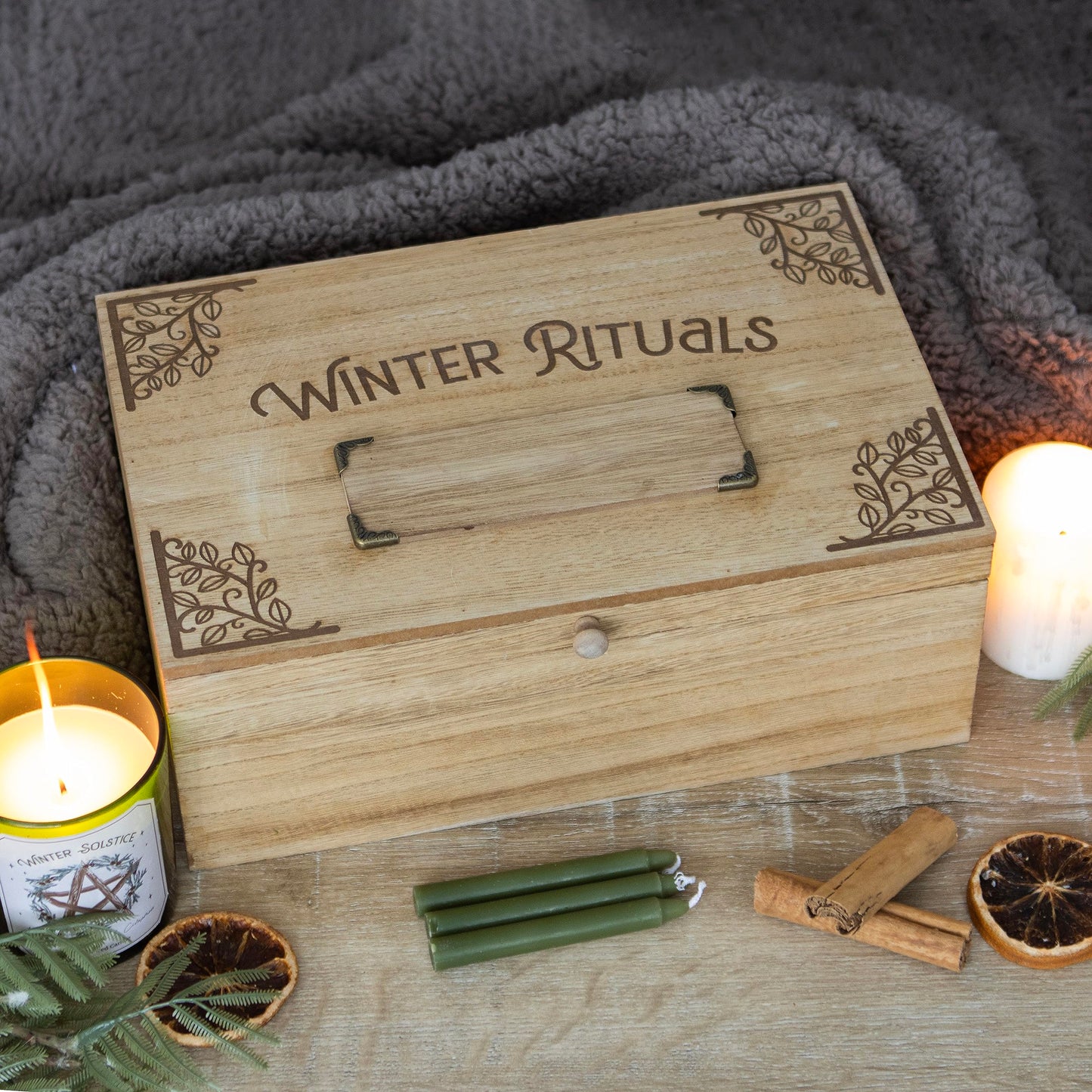 Caja de Madera para Ritual de Yule